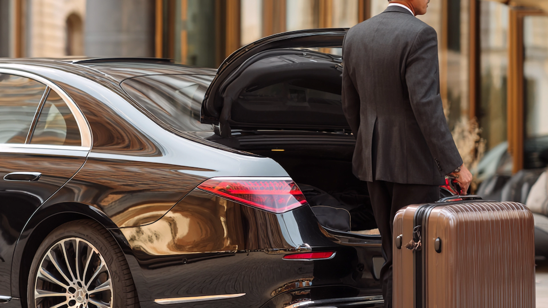 Argento chauffeur loading luggage for a client from the executive fleet