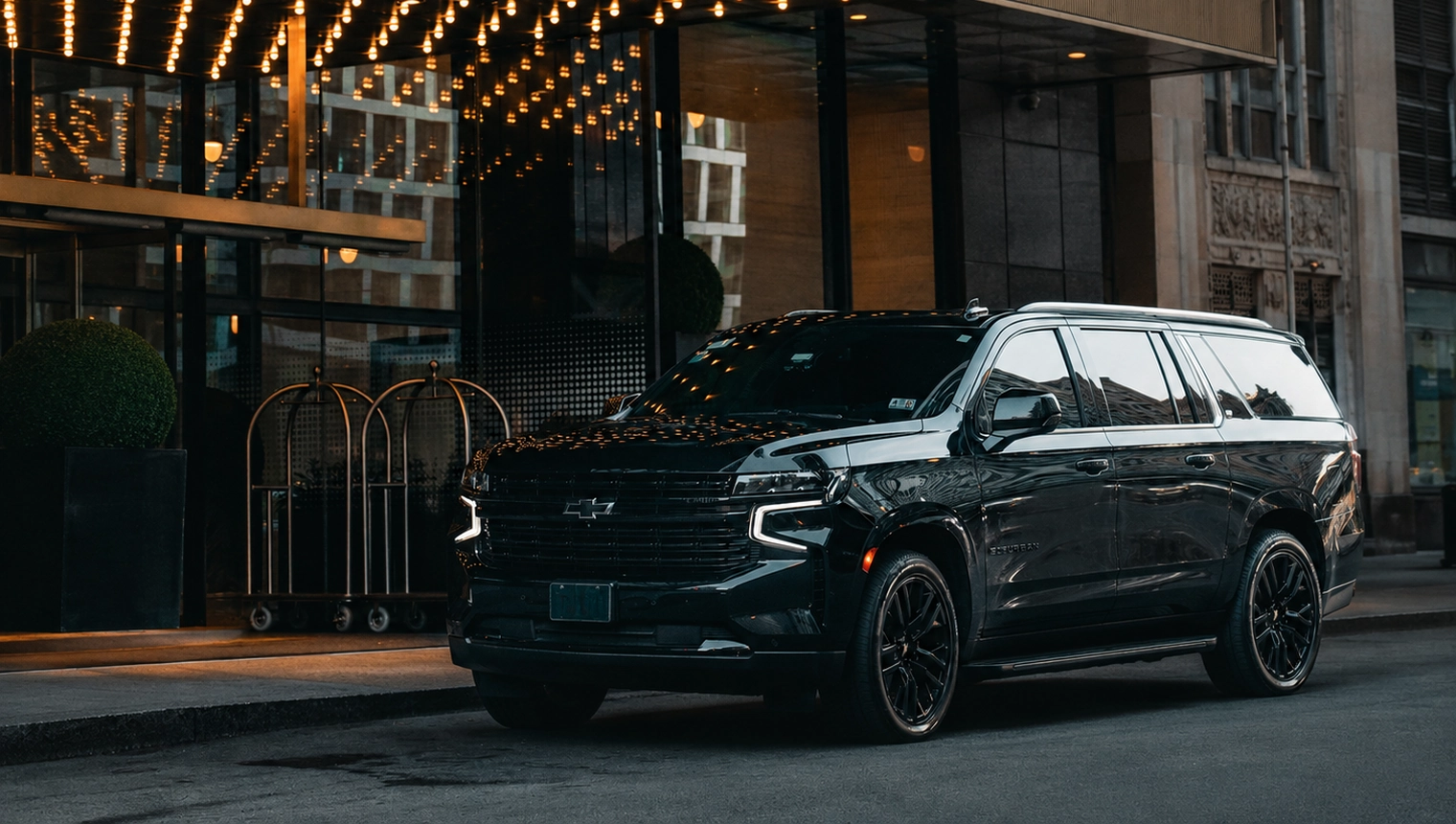 Luxury SUV outside The Langham Chicago